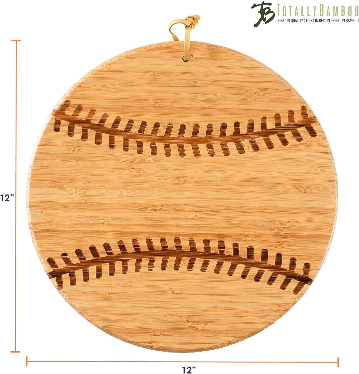 imageTotally Bamboo Basketball Shaped Bamboo Wood Cutting Board and Charcuterie Board Great Gift for Basketball FansBaseball