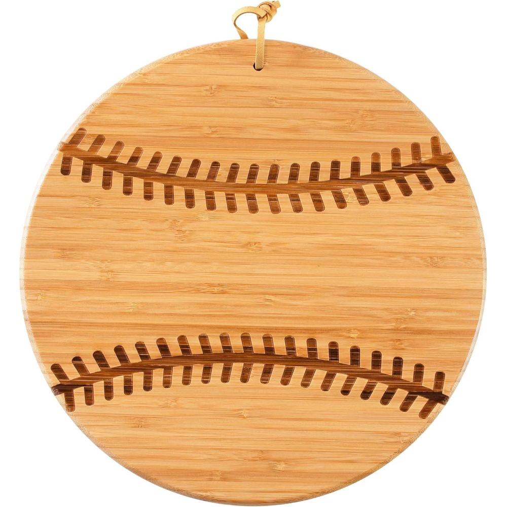 imageTotally Bamboo Basketball Shaped Bamboo Wood Cutting Board and Charcuterie Board Great Gift for Basketball FansBaseball