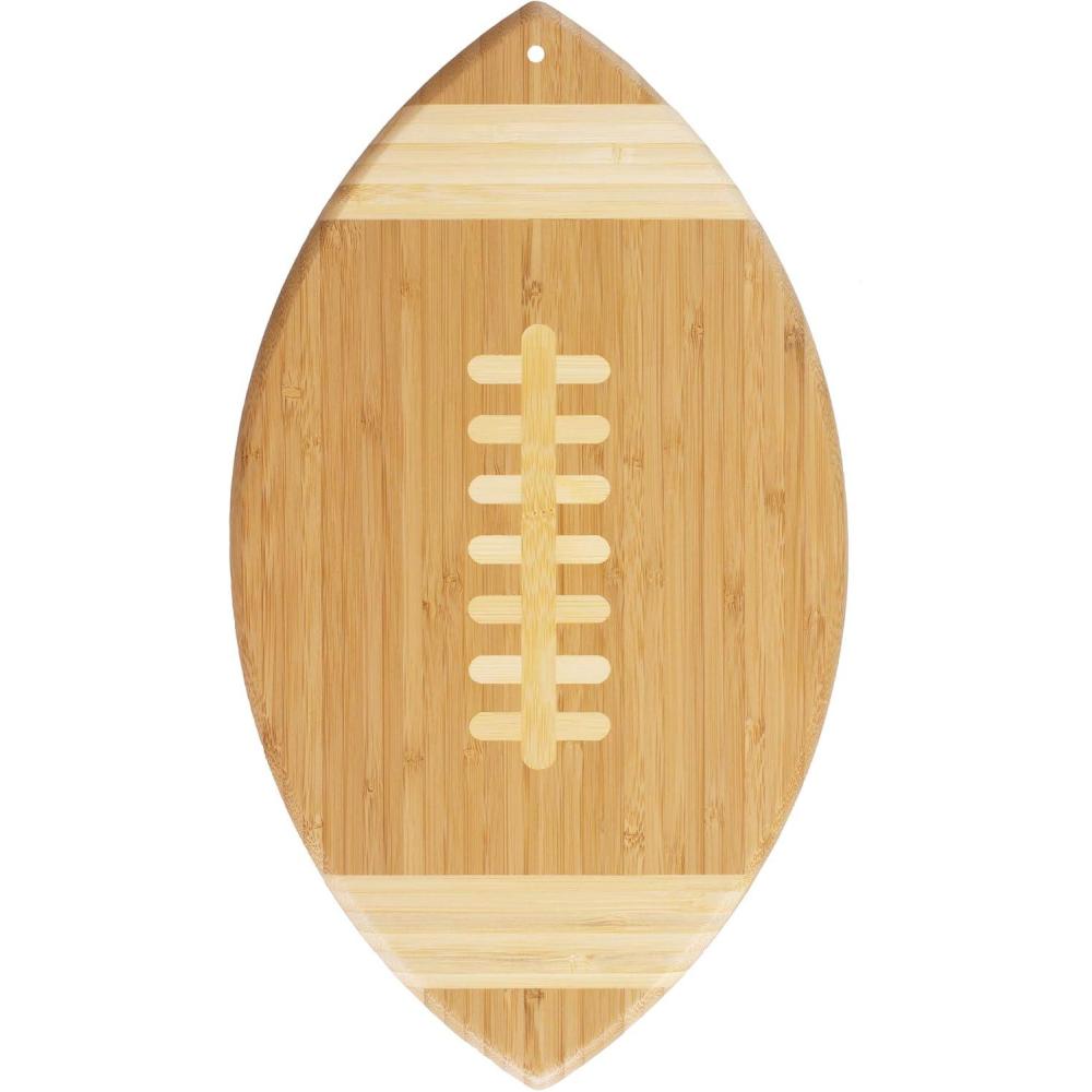 imageTotally Bamboo Basketball Shaped Bamboo Wood Cutting Board and Charcuterie Board Great Gift for Basketball FansFootball