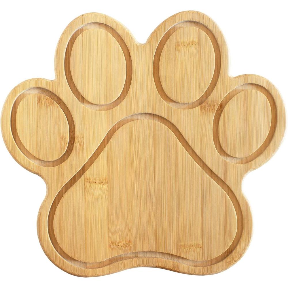 imageTotally Bamboo Paw Shaped Cutting Board  Bamboo Wood Charcuterie and Cheese Board with Juice Grooves Fun Serving Board and Gift for Dog and Cat Lovers 11 x 10 Inches11L x 10W