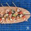 Totally Bamboo Lil’ Surfer Surfboard Shaped Bamboo Serving and Cutting Board, 14-1/2″ x 6(14″L x 6″W)