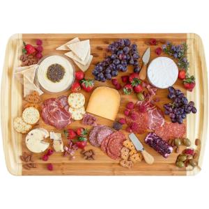 Totally Bamboo 36″ x 24″ Bamboo Wood XXL Cutting Board, Stove Top Cover or Over the Sink Chopping Block, Noodle Board and Giant Charcuterie Serving Tray(30″L x 20″W)
