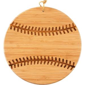 Totally Bamboo Basketball Shaped Bamboo Wood Cutting Board and Charcuterie Board, Great Gift for Basketball Fans(Baseball)