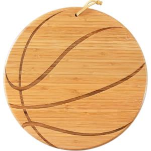 Totally Bamboo Basketball Shaped Bamboo Wood Cutting Board and Charcuterie Board, Great Gift for Basketball Fans(Basketball)