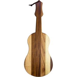 Totally Bamboo Rock & Branch Series Shiplap Ukulele Shaped Wood Serving and Cutting Board | Great for Wall Art
