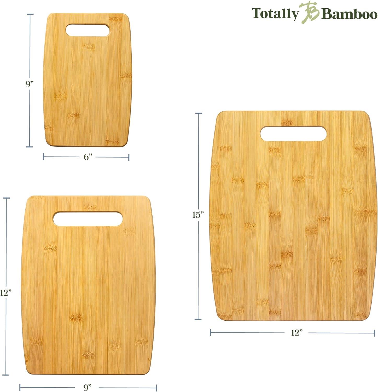 imageTotally Bamboo 3Piece Cutting Board Set 3 Assorted Sizes of Bamboo Wood Cutting Boards for Kitchen