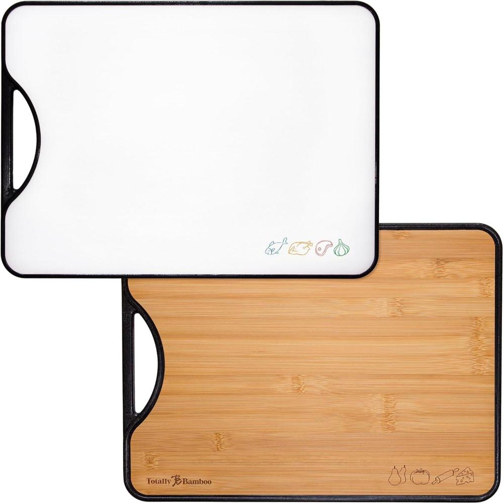 imageTotally Bamboo PolyBoo Reversible Cutting Board DualSided with Bamboo amp BPAFree Poly Surfaces 15 x 11 Meat amp Vegetable Prep Board Durable amp KnifeFriendly