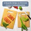 Totally Bamboo 2-Piece Cutting Board Set; 2 Assorted Sizes of Bamboo Wood Cutting Boards for Kitchen(Brown)