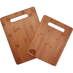 Totally Bamboo 2-Piece Cutting Board Set; 2 Assorted Sizes of Bamboo Wood Cutting Boards for Kitchen(Lemon)