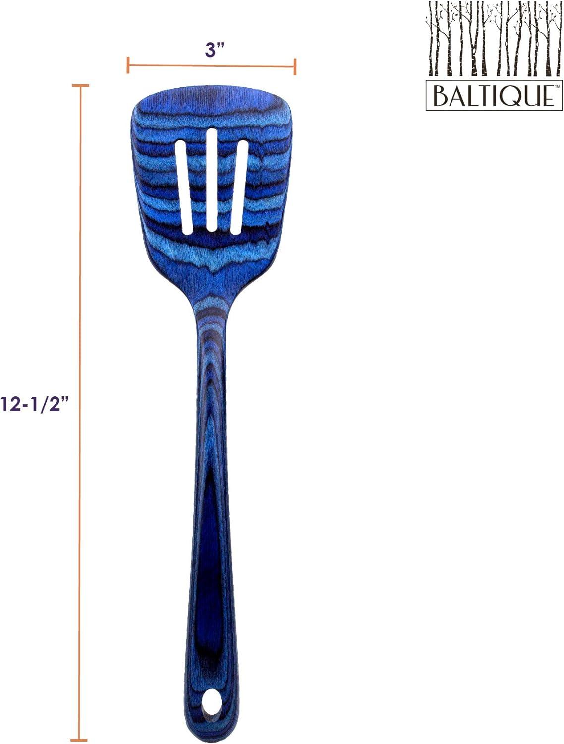 imageBaltique Malta Collection Cheese Spreader Knife in Colored Birch WoodSlotted Spatula