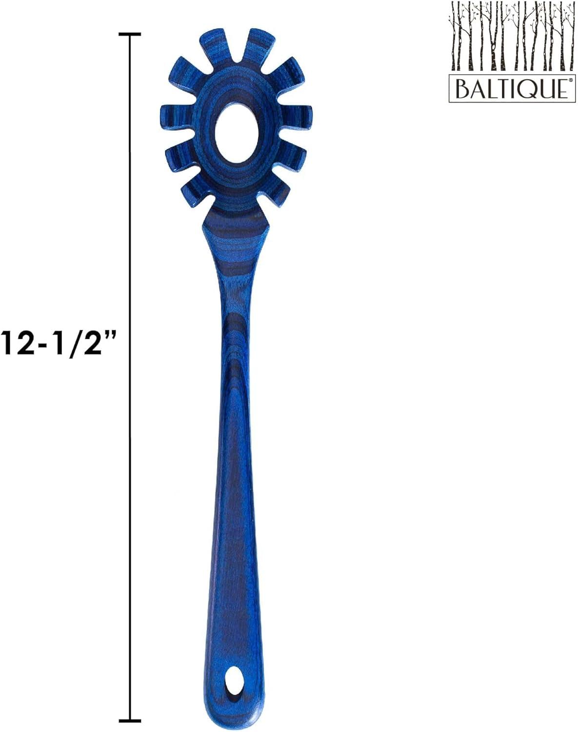 imageBaltique Malta Collection Wooden Spaghetti Spoon 125 Pasta Server with Teeth Colorful Birch Wood Utensil for Portioning Stirring amp Serving Noodles