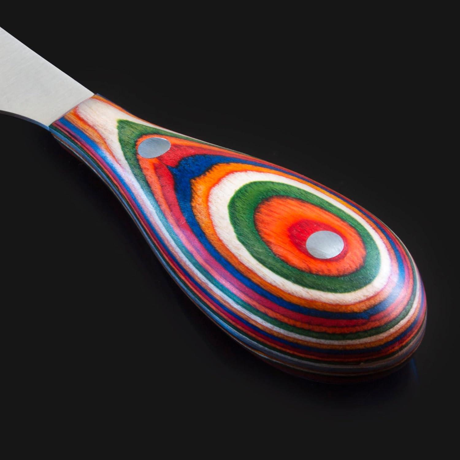 imageTotally Bamboo Baltique Marrakesh Collection 3Piece Cheese Knife Set Stainless Steel Cheese Knives with Colorful Wooden Handles for Charcuterie Boards
