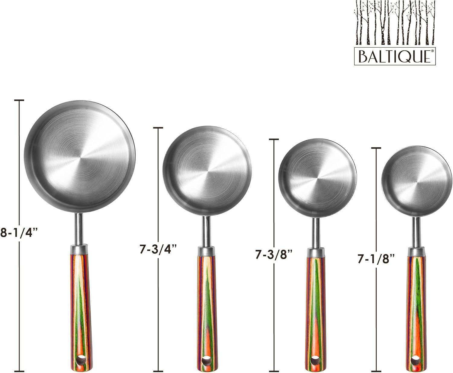 imageTotally Bamboo Baltique Marrakesh Collection 4Piece Measuring Spoon Set Includes 14 Teaspoon 12 Teaspoon 1 Teaspoon amp 1 Tablespoon Measurements Stainless Steel Spoons wWood Handle for CookingMeasuring Cup Set