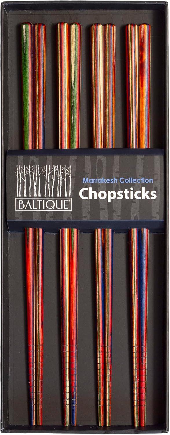 imageTotally Bamboo Baltique Marrakesh Collection Reusable Chopsticks Set of 4 Pairs NonSlip 978 Long