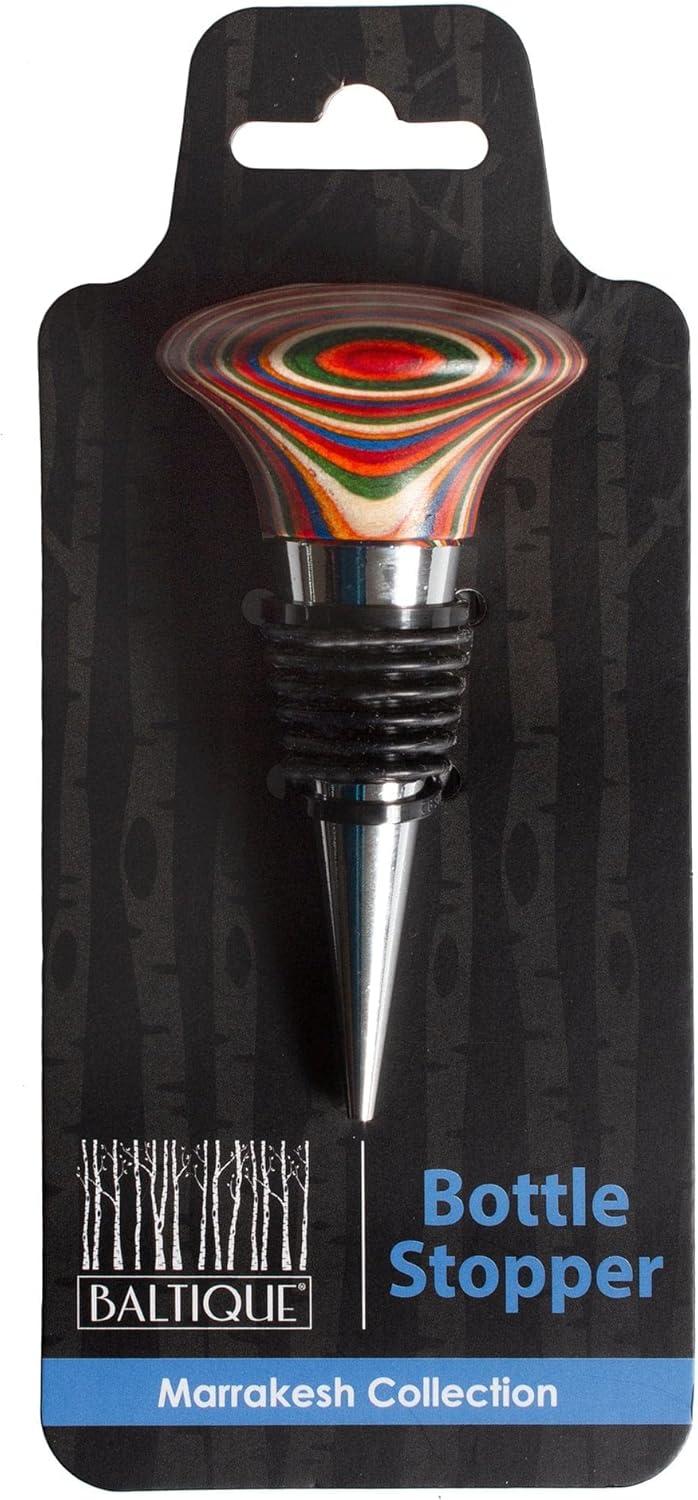 imageTotally Bamboo Baltique Marrakesh Collection Wine Bottle Stopper Multicolor LeakProof and Reusable Wine Saver Preserves Beverage FreshnessBottle Stopper