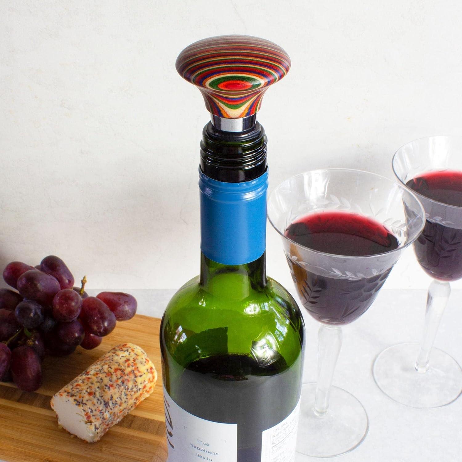 imageTotally Bamboo Baltique Marrakesh Collection Wine Bottle Stopper Multicolor LeakProof and Reusable Wine Saver Preserves Beverage FreshnessBottle Stopper