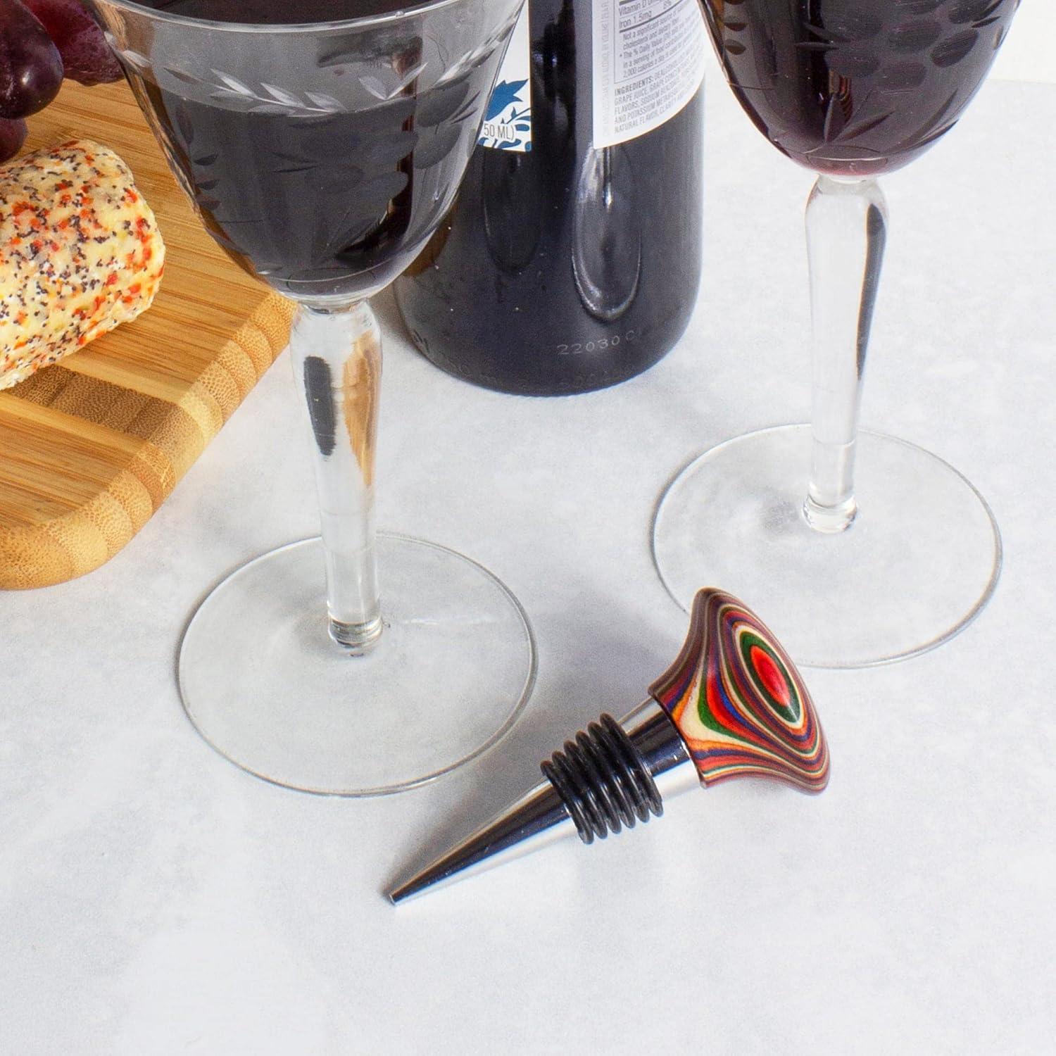 imageTotally Bamboo Baltique Marrakesh Collection Wine Bottle Stopper Multicolor LeakProof and Reusable Wine Saver Preserves Beverage FreshnessBottle Stopper