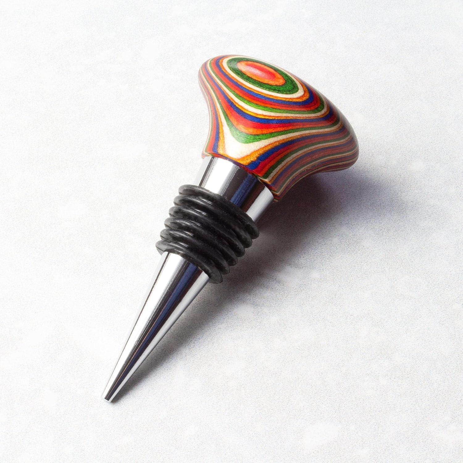 imageTotally Bamboo Baltique Marrakesh Collection Wine Bottle Stopper Multicolor LeakProof and Reusable Wine Saver Preserves Beverage FreshnessBottle Stopper