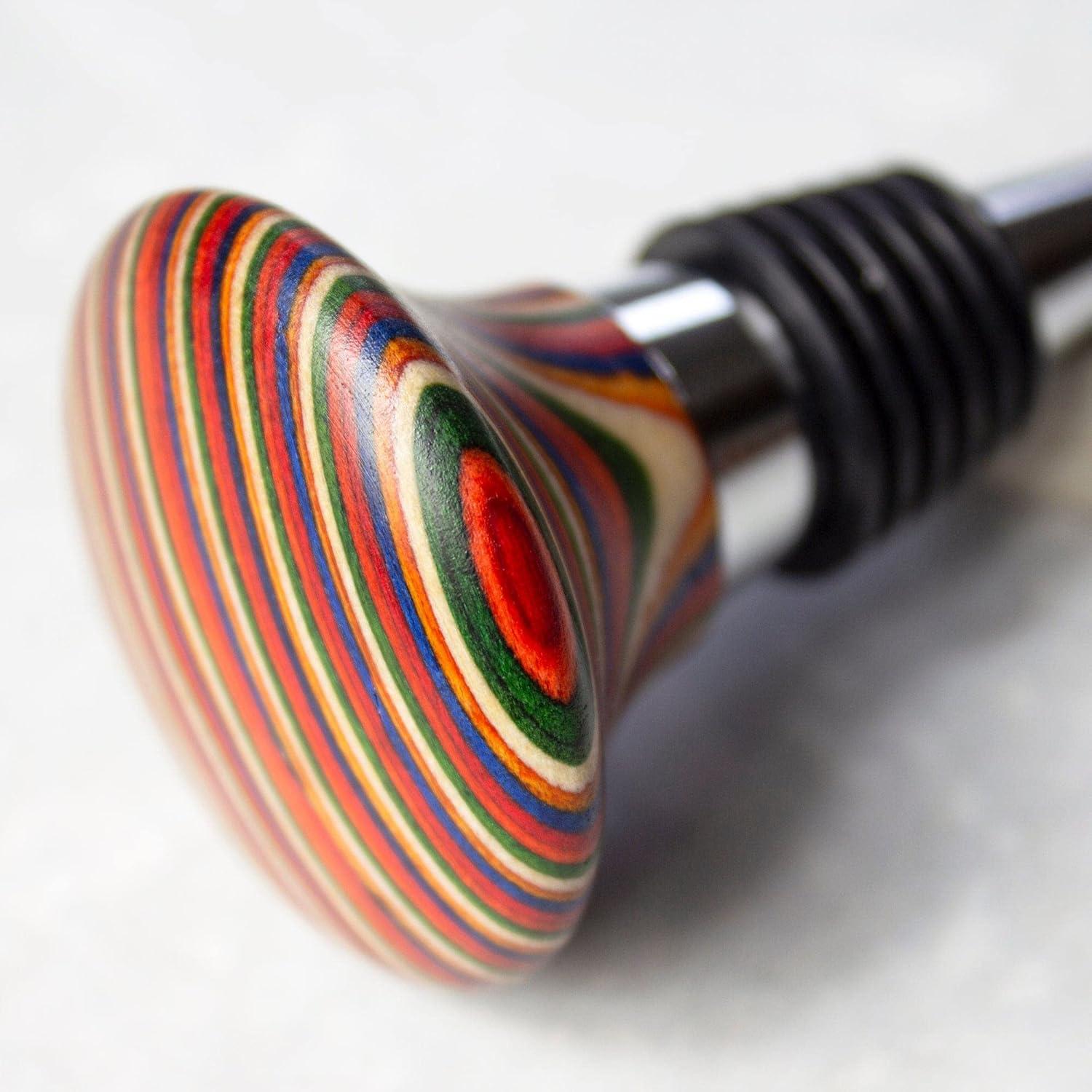 imageTotally Bamboo Baltique Marrakesh Collection Wine Bottle Stopper Multicolor LeakProof and Reusable Wine Saver Preserves Beverage FreshnessBottle Stopper