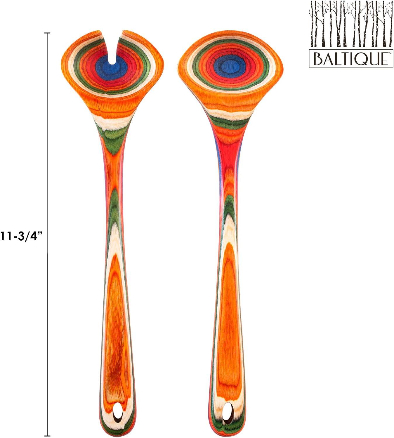 imageTotally Bamboo Baltique Marrakesh Collection Wooden Salad Serving Utensils Set 1134 Long
