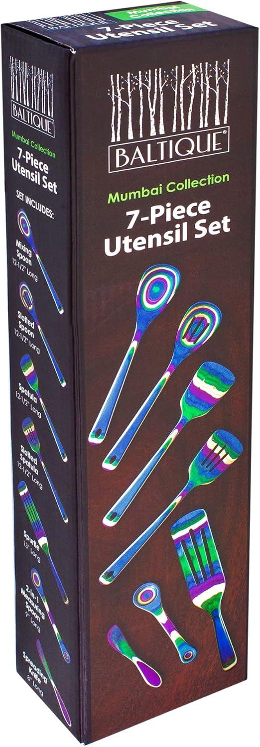 imageTotally Bamboo Baltique Mumbai Collection 2in1 Wooden Measuring Spoon with Tablespoon and Teaspoon Measurements7Pc Set
