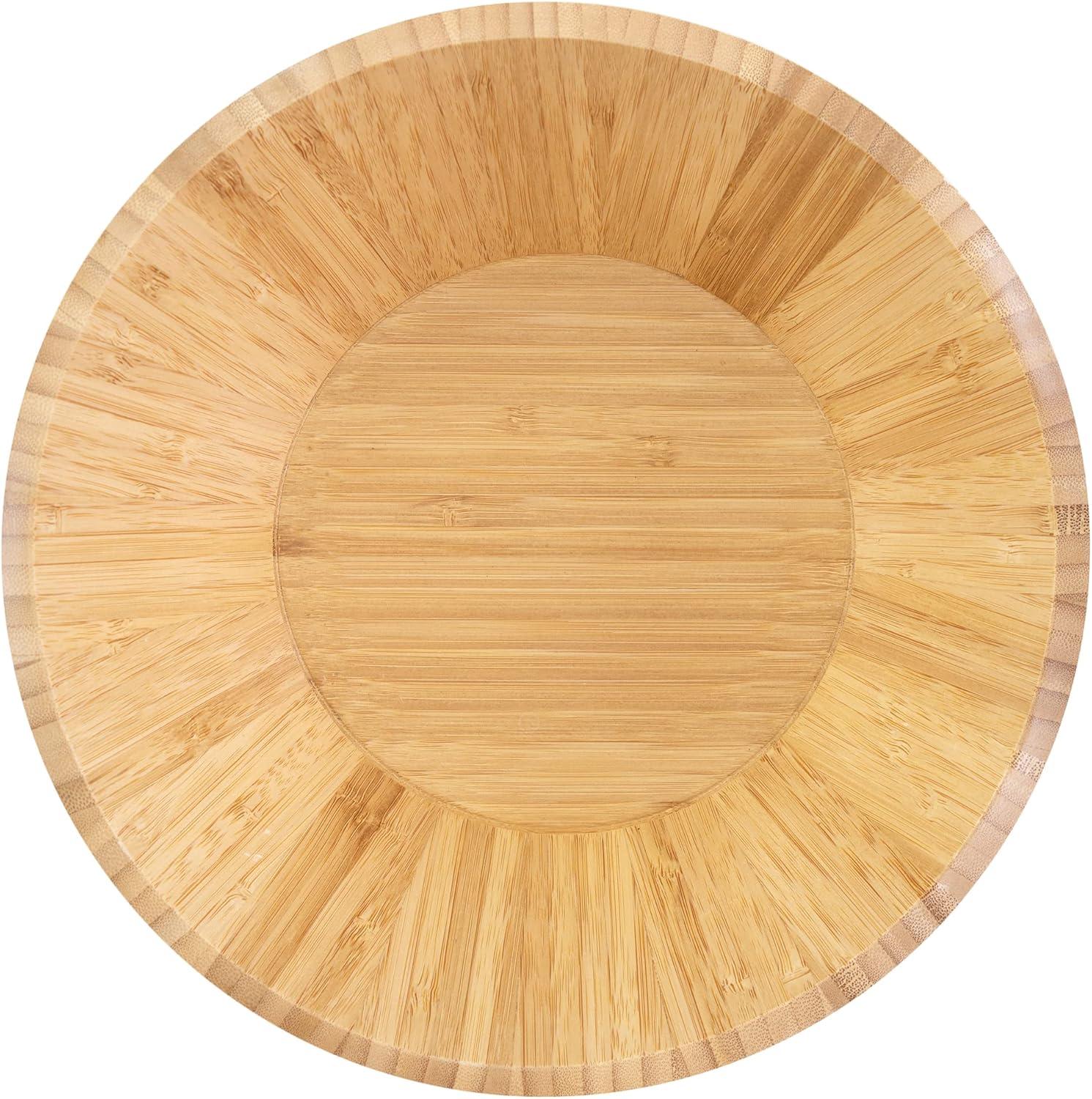 imageTotally Bamboo Fruit Basket Bowl with Banana Holder Hanging Hook Bamboo Wood Fruit Bowl for Kitchen Counter