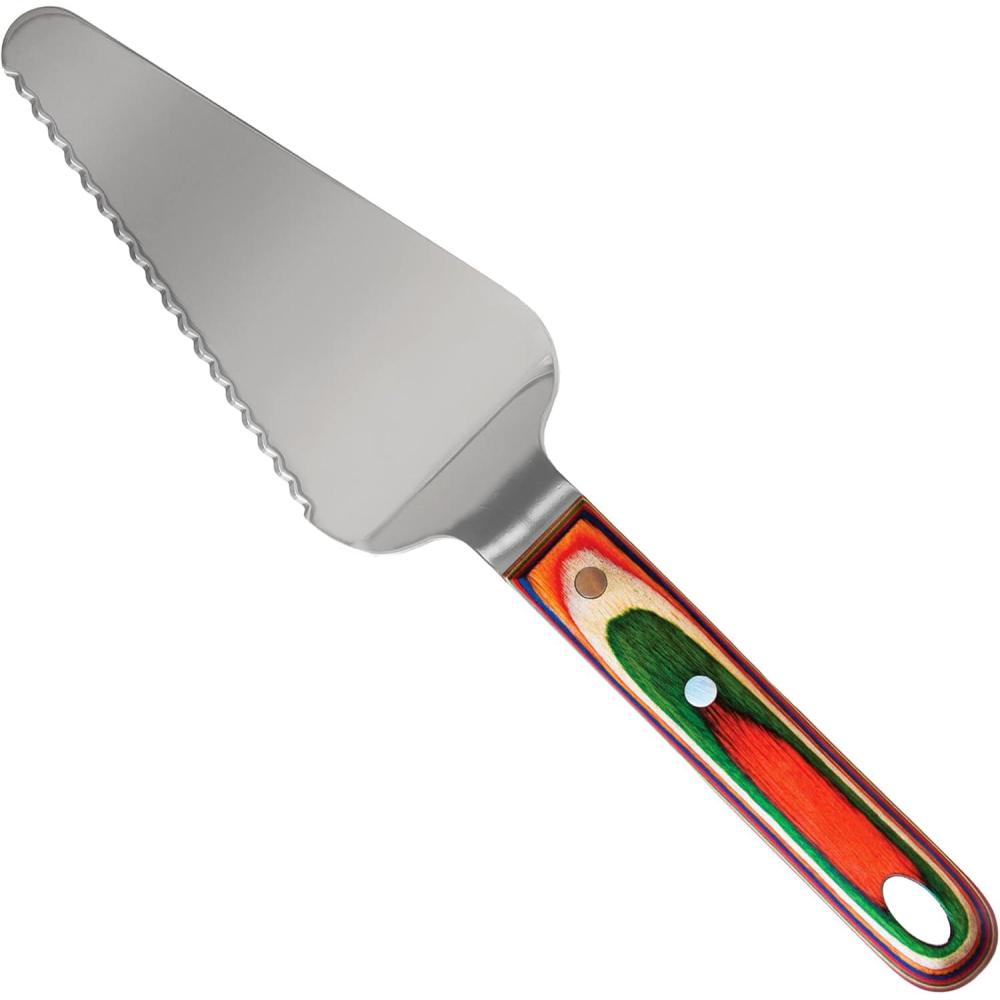imageTotally Bamboo Baltique Marrakesh Collection Cake and Pie Server Stainless Steel Wedding Cake Knife and Server with Comfortable Wooden Handle