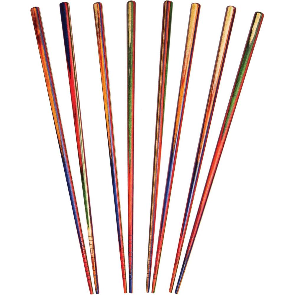 imageTotally Bamboo Baltique Marrakesh Collection Reusable Chopsticks Set of 4 Pairs NonSlip 978 Long