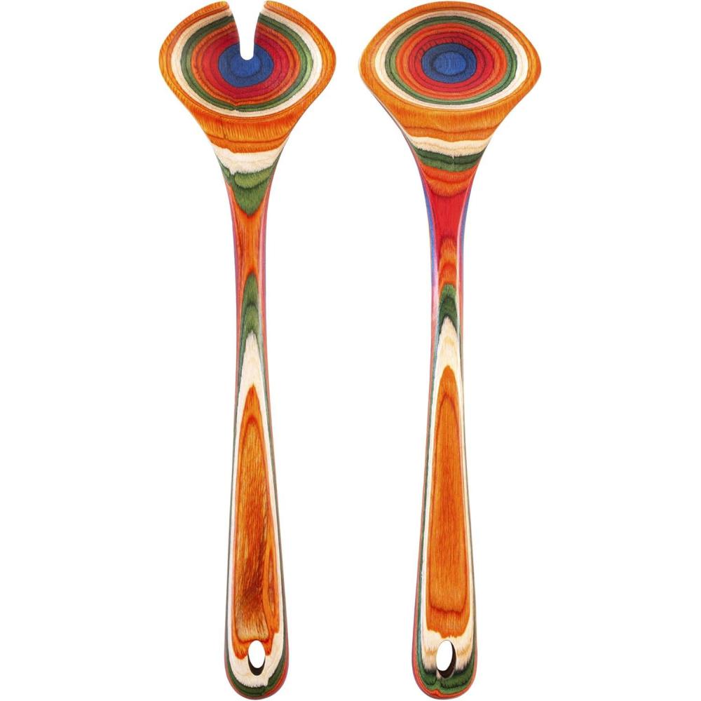 imageTotally Bamboo Baltique Marrakesh Collection Wooden Salad Serving Utensils Set 1134 Long