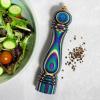 Baltique Marrakesh Pepper Grinder – 8 Inch Colorful Wooden Pepper Mill with Adjustable Stainless Steel Grinding Mechanism – Manual Wood Pepper Grinder for Kitchen or Table Use(Mumbai)