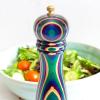 Baltique Marrakesh Pepper Grinder – 8 Inch Colorful Wooden Pepper Mill with Adjustable Stainless Steel Grinding Mechanism – Manual Wood Pepper Grinder for Kitchen or Table Use(Mumbai)