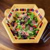 Totally Bamboo Baltique Marrakesh Collection 14″ Salad Serving Bowl with Salad Hands, Bamboo and Colored Birch Wood(Marrakesh)