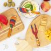 Totally Bamboo Baltique Marrakesh Collection 3 Piece Cheese & Charcuterie Tool Set, Colorful Wooden Cheese Knife Set(Marrakesh)