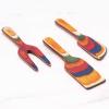 Totally Bamboo Baltique Marrakesh Collection 3 Piece Cheese & Charcuterie Tool Set, Colorful Wooden Cheese Knife Set(Marrakesh)
