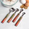 Totally Bamboo Baltique Marrakesh Collection 4-Piece Measuring Spoon Set, Includes 1/4 Teaspoon, 1/2 Teaspoon, 1 Teaspoon & 1 Tablespoon Measurements, Stainless Steel Spoons w/Wood Handle for Cooking(Measuring Spoon Set)