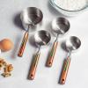 Totally Bamboo Baltique Marrakesh Collection 4-Piece Measuring Spoon Set, Includes 1/4 Teaspoon, 1/2 Teaspoon, 1 Teaspoon & 1 Tablespoon Measurements, Stainless Steel Spoons w/Wood Handle for Cooking(Measuring Cup Set)