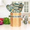 Totally Bamboo Baltique Marrakesh Collection Kitchen Utensil Holder, Large Cooking Utensil Crock for Countertop(Mykonos)