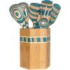 Totally Bamboo Baltique Marrakesh Collection Kitchen Utensil Holder, Large Cooking Utensil Crock for Countertop(Mykonos)