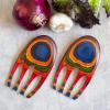 Totally Bamboo Baltique Marrakesh Collection Salad Hands Serving Utensil Set, Colorful Wooden Salad Servers(Multicolor)