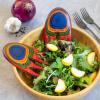 Totally Bamboo Baltique Marrakesh Collection Salad Hands Serving Utensil Set, Colorful Wooden Salad Servers(Multicolor)