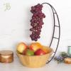 Totally Bamboo Fruit Basket Bowl with Banana Holder Hanging Hook, Bamboo Wood Fruit Bowl for Kitchen Counter