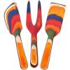 Totally Bamboo Baltique Marrakesh Collection 3 Piece Cheese & Charcuterie Tool Set, Colorful Wooden Cheese Knife Set(Marrakesh)