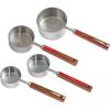 Totally Bamboo Baltique Marrakesh Collection 4-Piece Measuring Spoon Set, Includes 1/4 Teaspoon, 1/2 Teaspoon, 1 Teaspoon & 1 Tablespoon Measurements, Stainless Steel Spoons w/Wood Handle for Cooking(Measuring Cup Set)