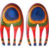 Totally Bamboo Baltique Marrakesh Collection Salad Hands Serving Utensil Set, Colorful Wooden Salad Servers(Multicolor)