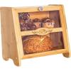 Totally Bamboo Double Layer Farmhouse Bread Box with Window for Kitchen Counter, Large Capacity Storage Container for Bread Loaves, Muffins, Bagels, Rolls and More