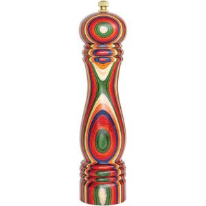 Baltique Marrakesh Pepper Grinder – 8 Inch Colorful Wooden Pepper Mill with Adjustable Stainless Steel Grinding Mechanism – Manual Wood Pepper Grinder for Kitchen or Table Use(Marrakesh)