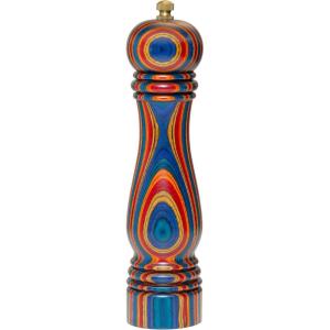 Baltique Marrakesh Pepper Grinder – 8 Inch Colorful Wooden Pepper Mill with Adjustable Stainless Steel Grinding Mechanism – Manual Wood Pepper Grinder for Kitchen or Table Use(Montego Bay)
