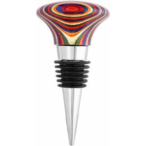 Totally Bamboo Baltique Marrakesh Collection Wine Bottle Stopper, Multicolor Leak-Proof and Reusable Wine Saver, Preserves Beverage Freshness(Bottle Stopper)