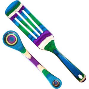 Totally Bamboo Baltique Mumbai Collection 2-in-1 Wooden Measuring Spoon with Tablespoon and Teaspoon Measurements(2-Pc. Set)