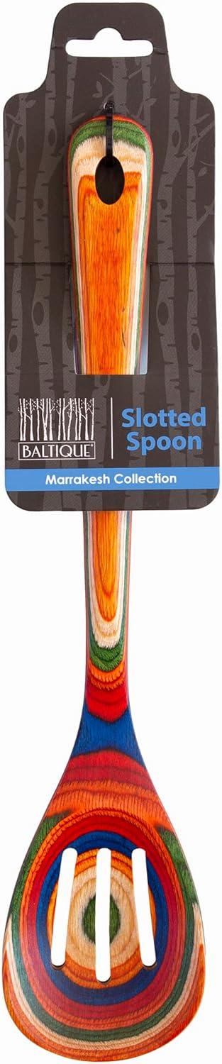 imageBaltique Marrakesh Collection 1212 Wooden Slotted Cooking Spoon Safe for Nonstick